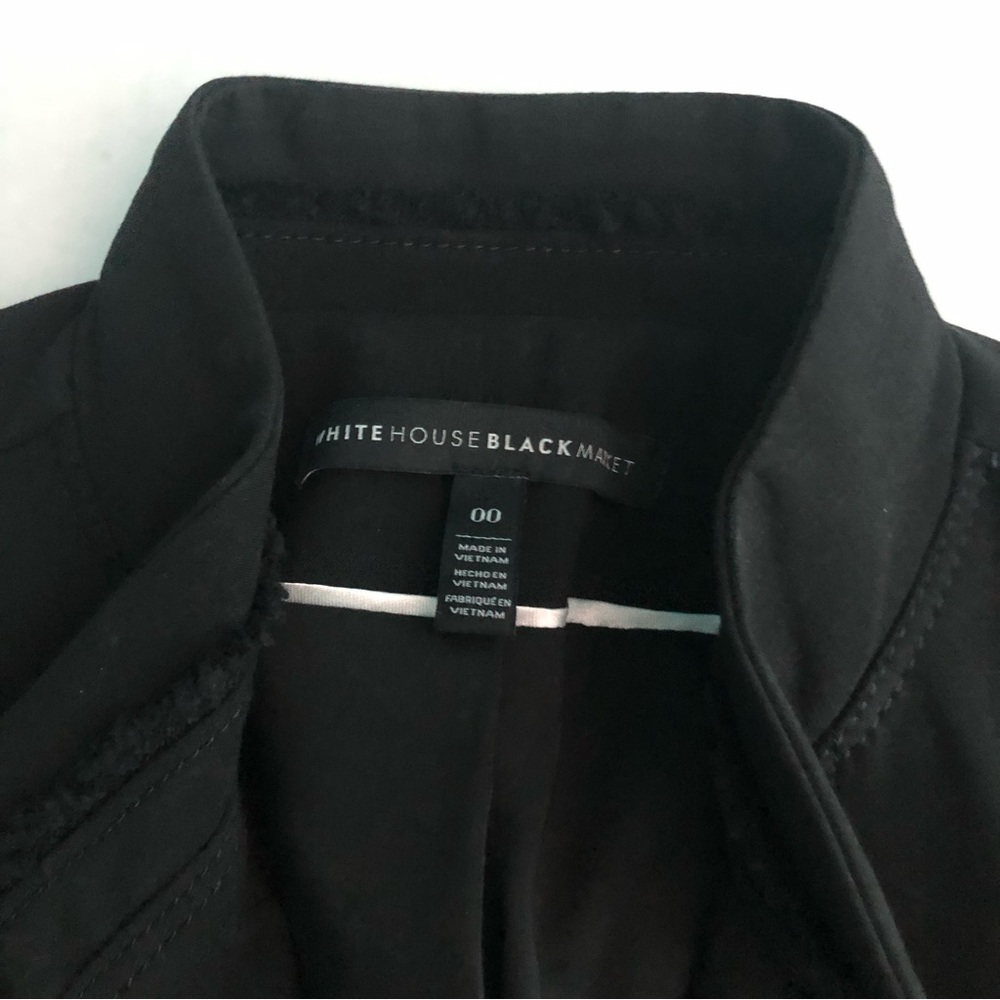 ⭐️NEW⭐️White House Black Market Black  Asymmetrical Zip Moto BikerJacket Blazer - Picture 6 of 13